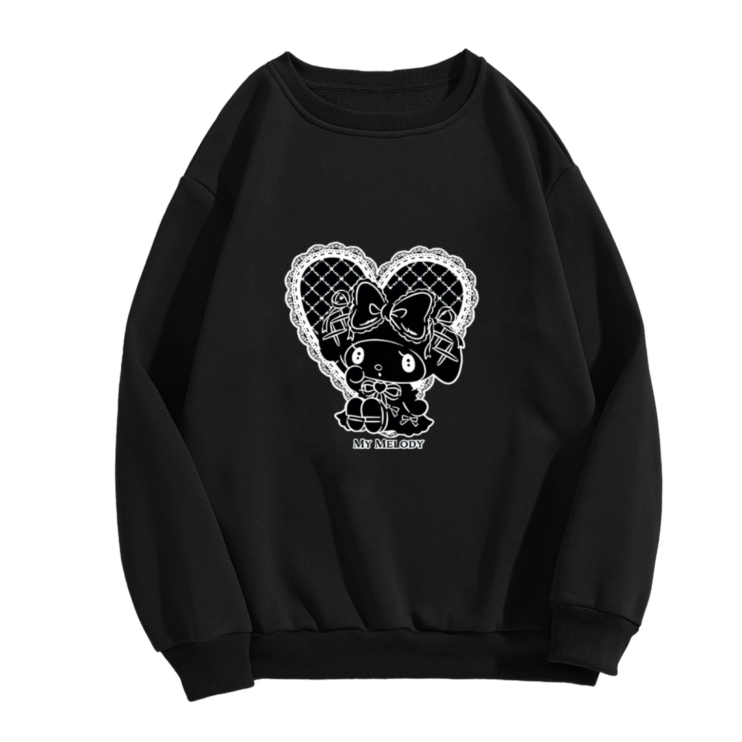 Lace Heart My Melody Dark Aesthetic Crewneck Sweatshirt