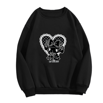Lace Heart My Melody Dark Aesthetic Crewneck Sweatshirt