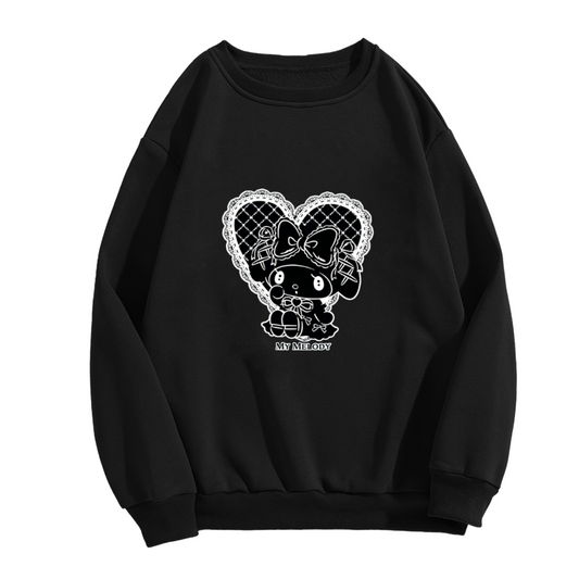 Lace Heart My Melody Dark Aesthetic Crewneck Sweatshirt