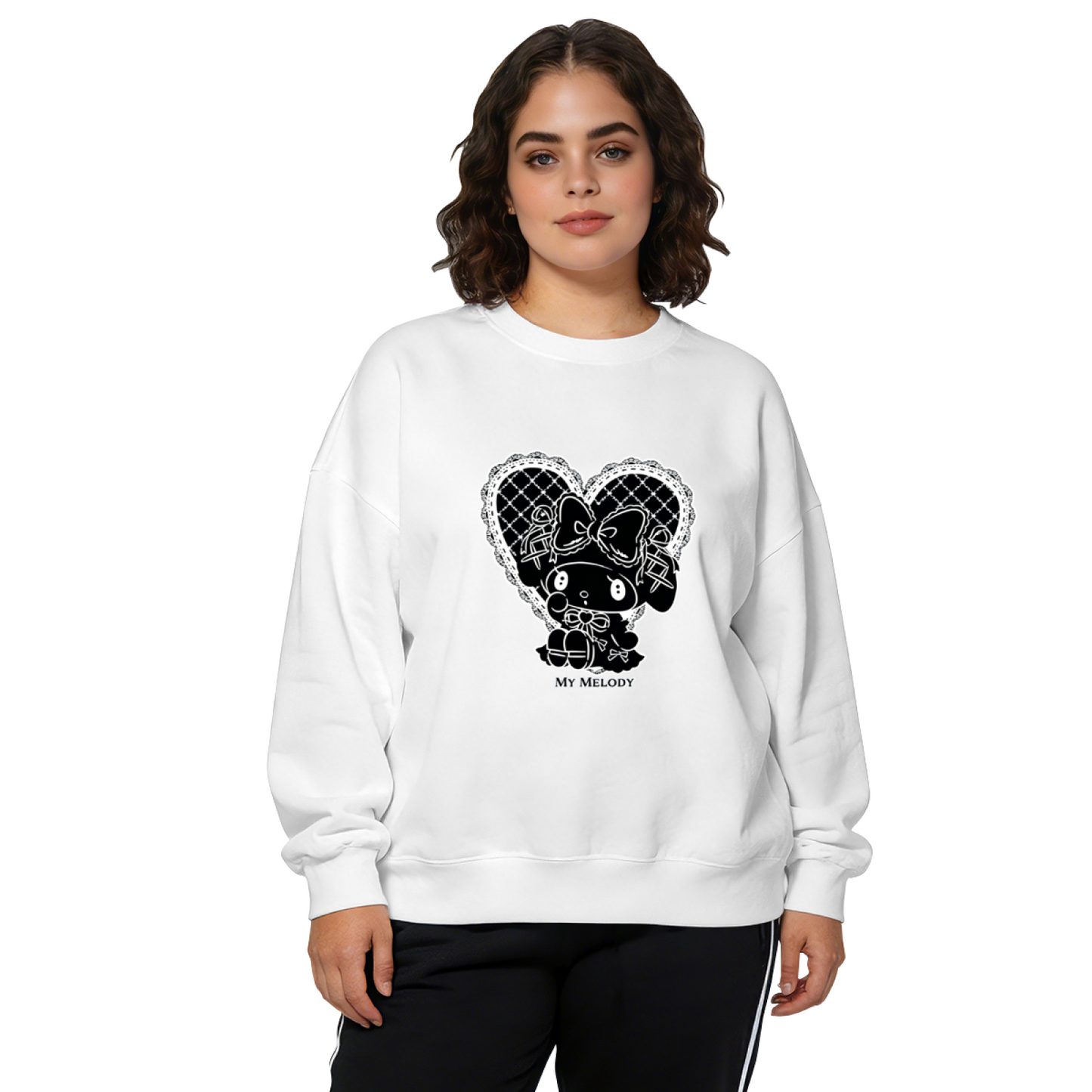 Lace Heart My Melody Dark Aesthetic Crewneck Sweatshirt