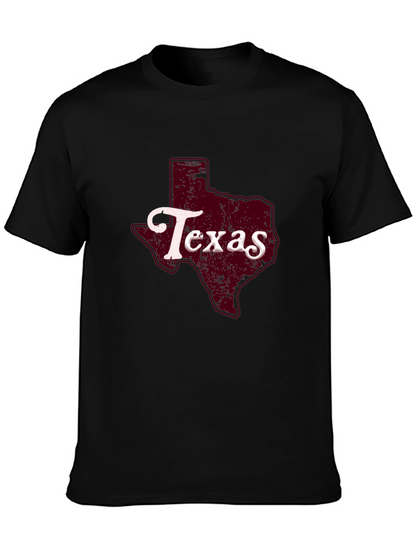Texas State Graphic Print Black T-Shirt