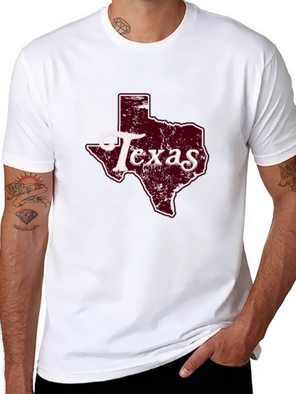 Texas State Graphic Print Black T-Shirt
