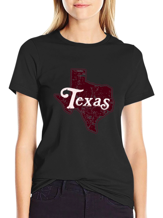 Texas State Graphic Print Black T-Shirt
