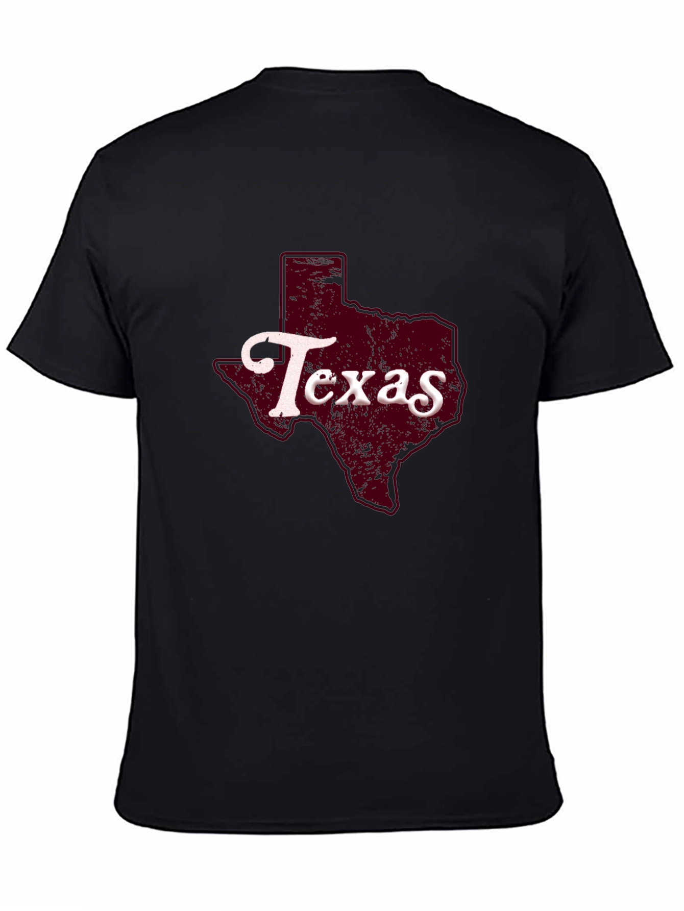 Texas State Graphic Print Black T-Shirt