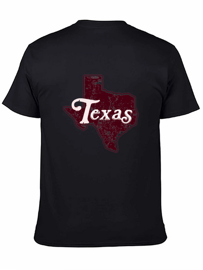 Texas State Graphic Print Black T-Shirt