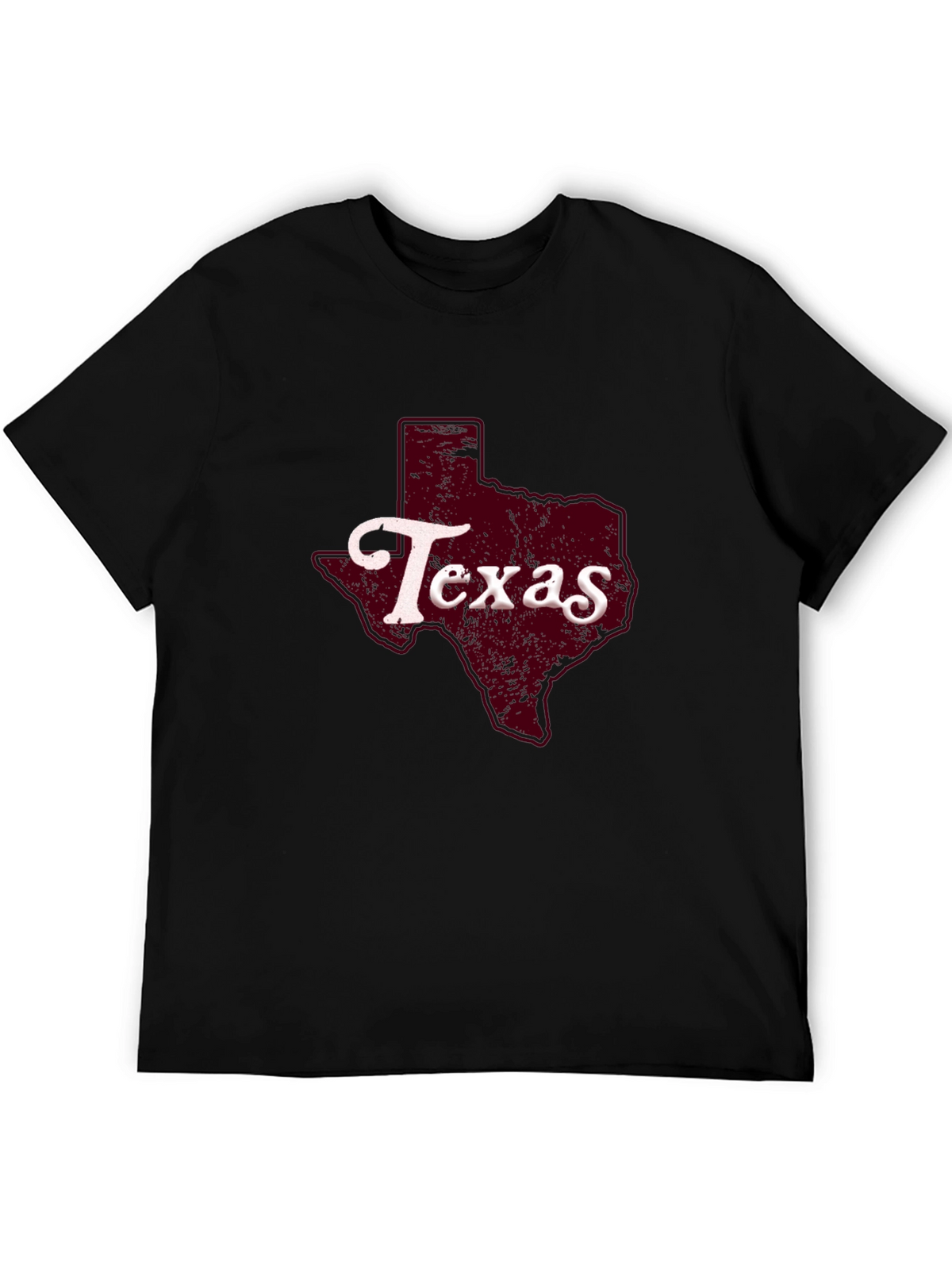 Texas State Graphic Print Black T-Shirt