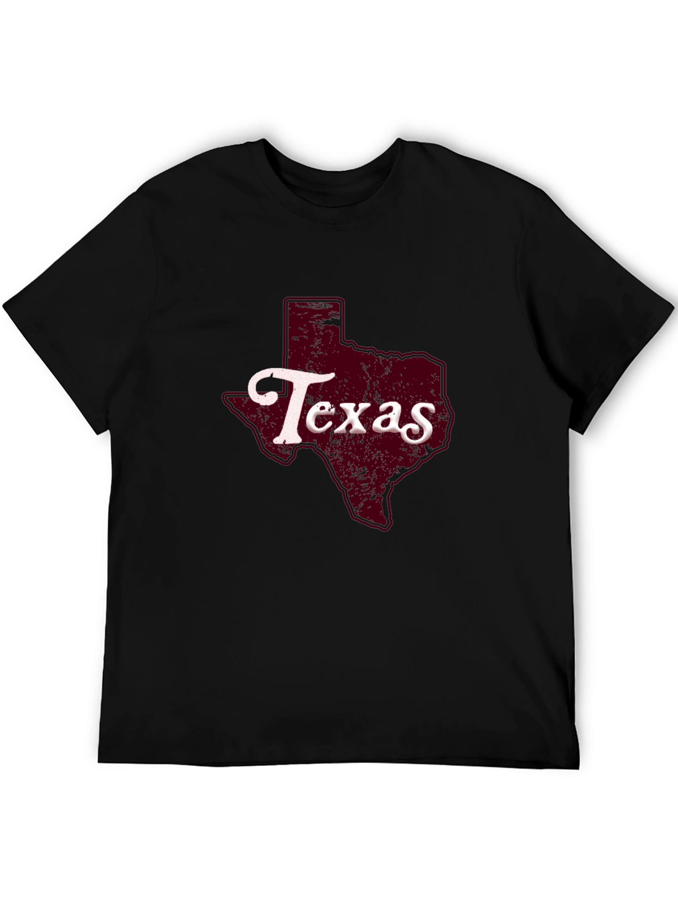 Texas State Graphic Print Black T-Shirt