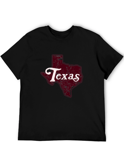 Texas State Graphic Print Black T-Shirt