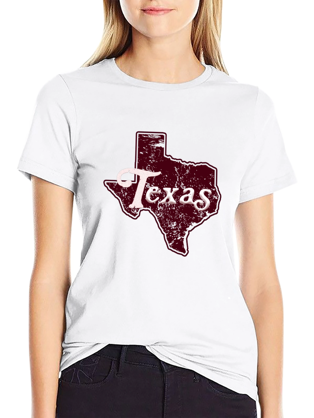 Texas State Graphic Print Black T-Shirt