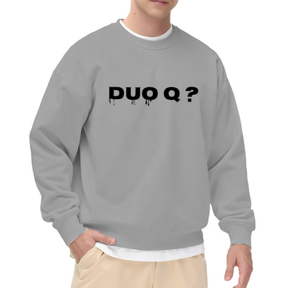 Duo Q Gaming Drip Letter Crewneck Sweatshirt | Multiplayer Streetwear Graphic Pullover, Gamer Duo Gift