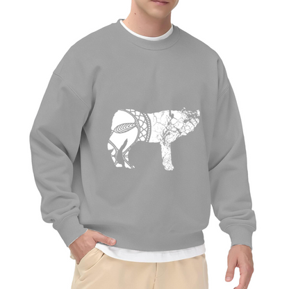 Mandala Sheep Silhouette Crewneck Sweatshirt, Ornate Pattern Animal Pullover, Boho Art Gift