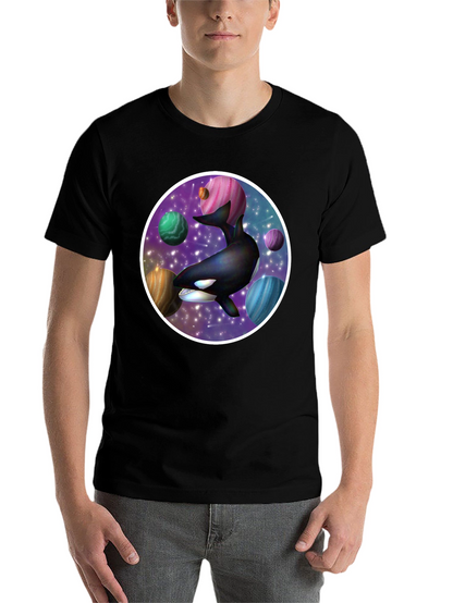 Space Orca Graphic Tee - Galaxy Whale Design