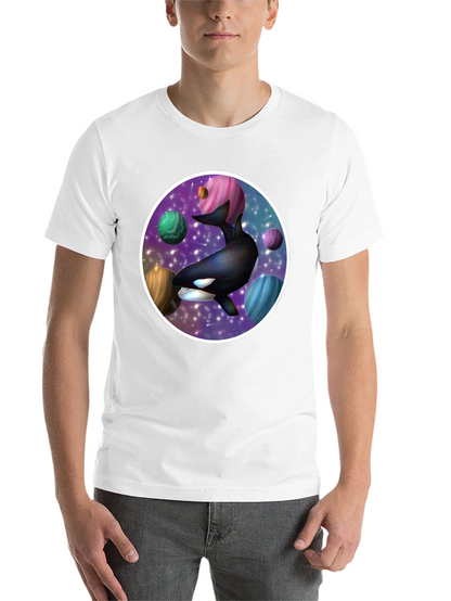 Space Orca Graphic Tee - Galaxy Whale Design