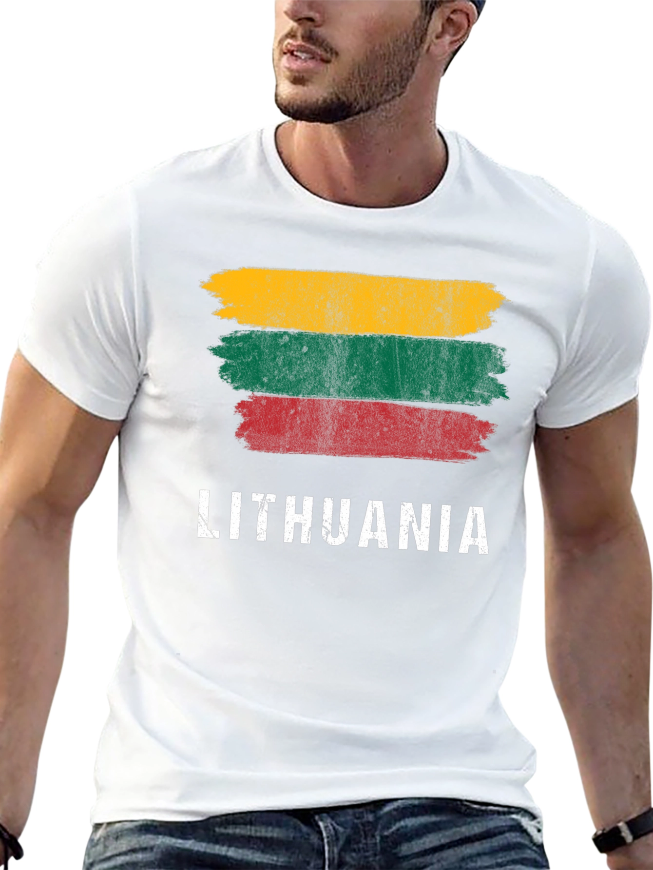 Lithuania Flag T-Shirt - Distressed Graphic Tee