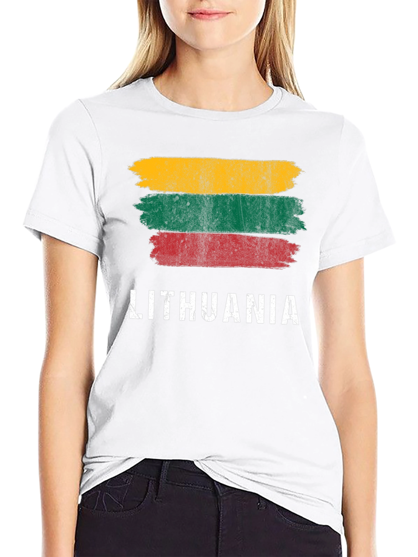 Lithuania Flag T-Shirt - Distressed Graphic Tee