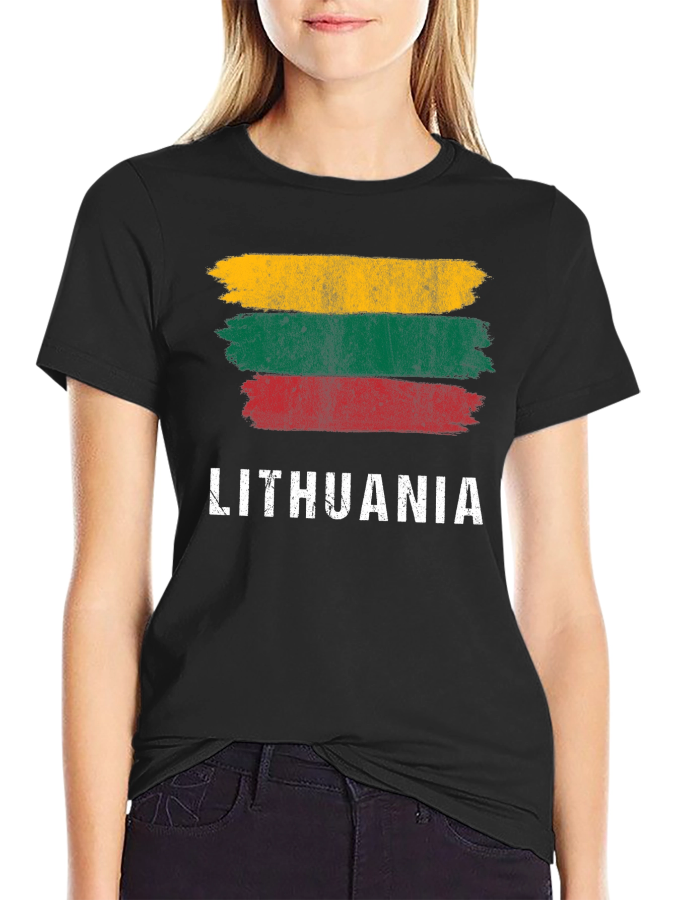 Lithuania Flag T-Shirt - Distressed Graphic Tee