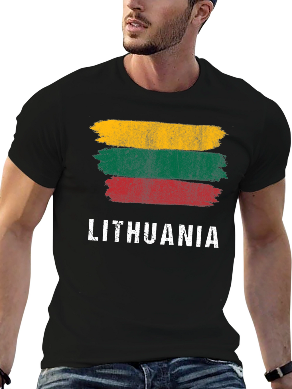 Lithuania Flag T-Shirt - Distressed Graphic Tee