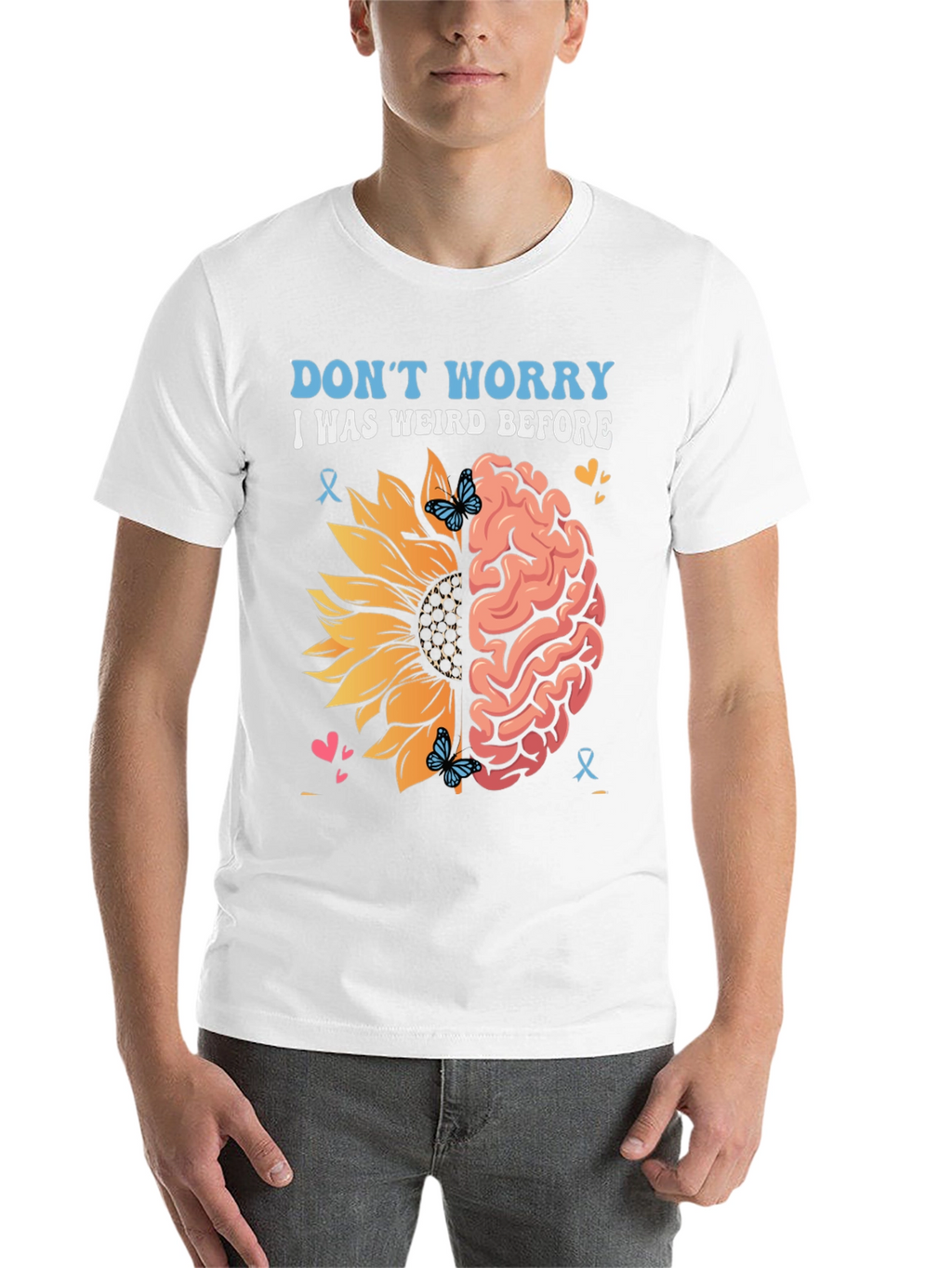 Weird Before T-Shirt Sunflower Brain Design