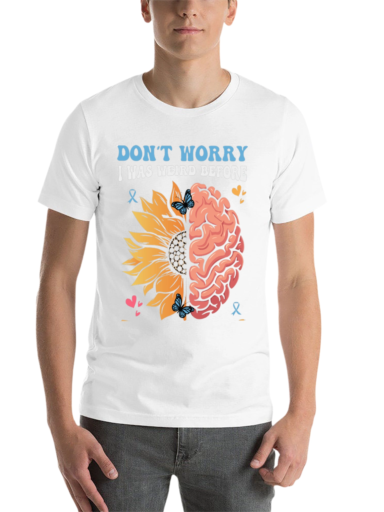 Weird Before T-Shirt Sunflower Brain Design