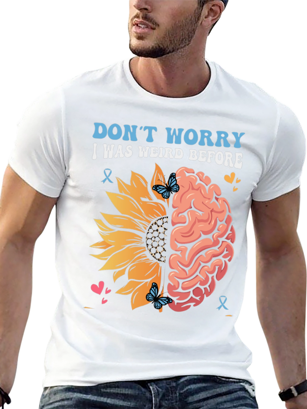 Weird Before T-Shirt Sunflower Brain Design
