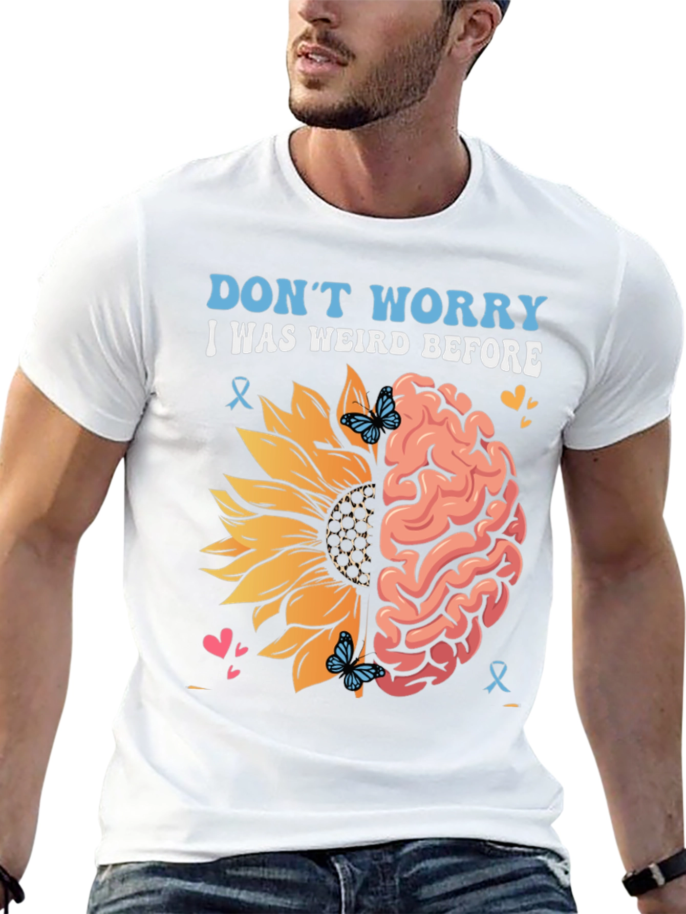 Weird Before T-Shirt Sunflower Brain Design