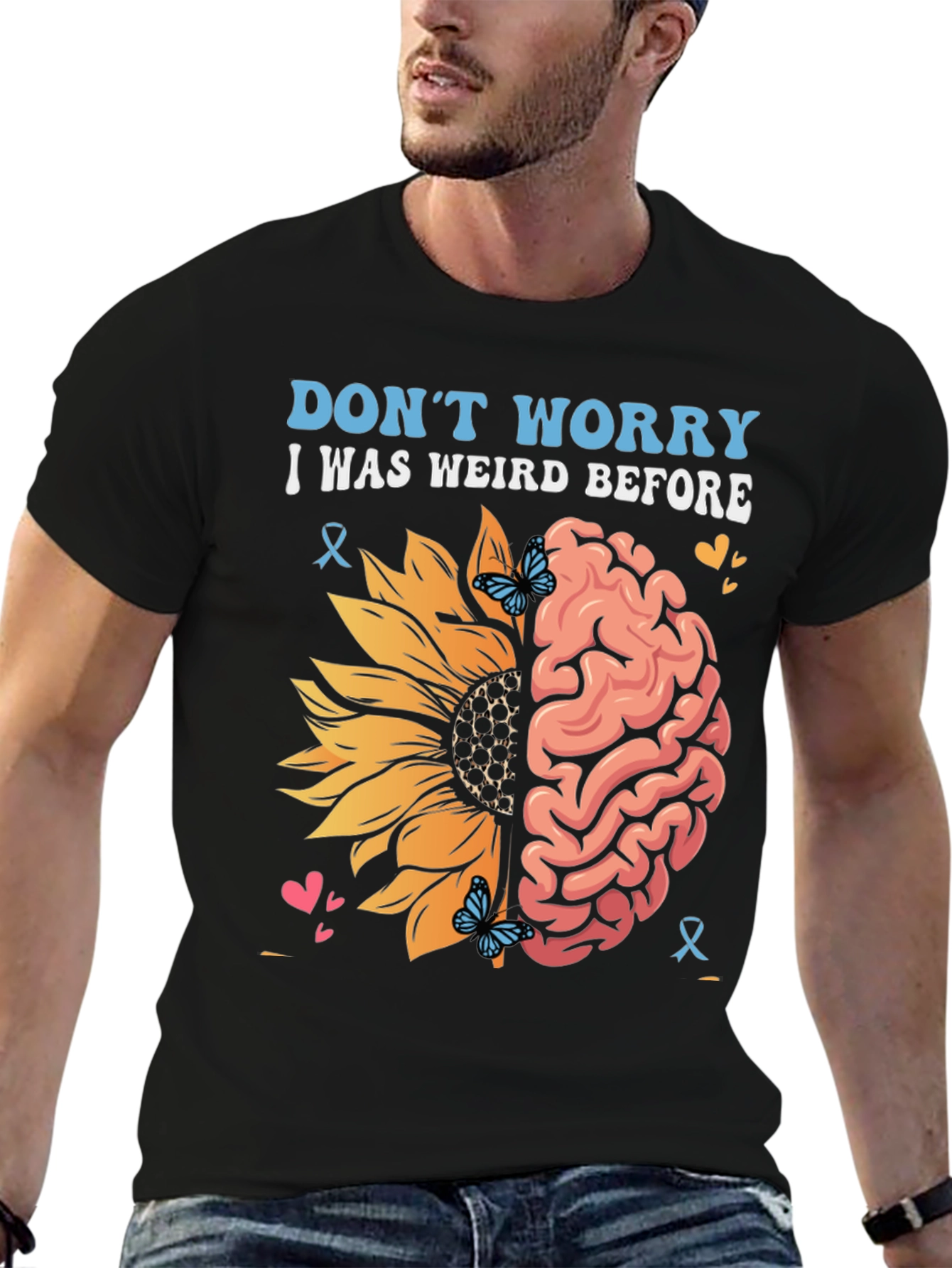 Weird Before T-Shirt Sunflower Brain Design