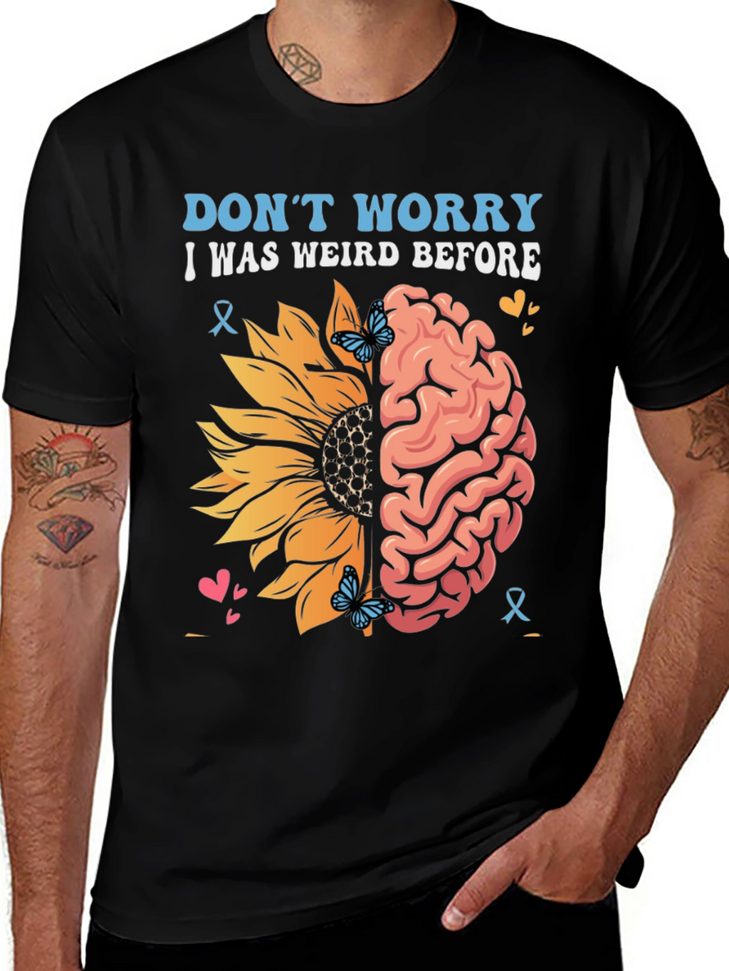 Weird Before T-Shirt Sunflower Brain Design