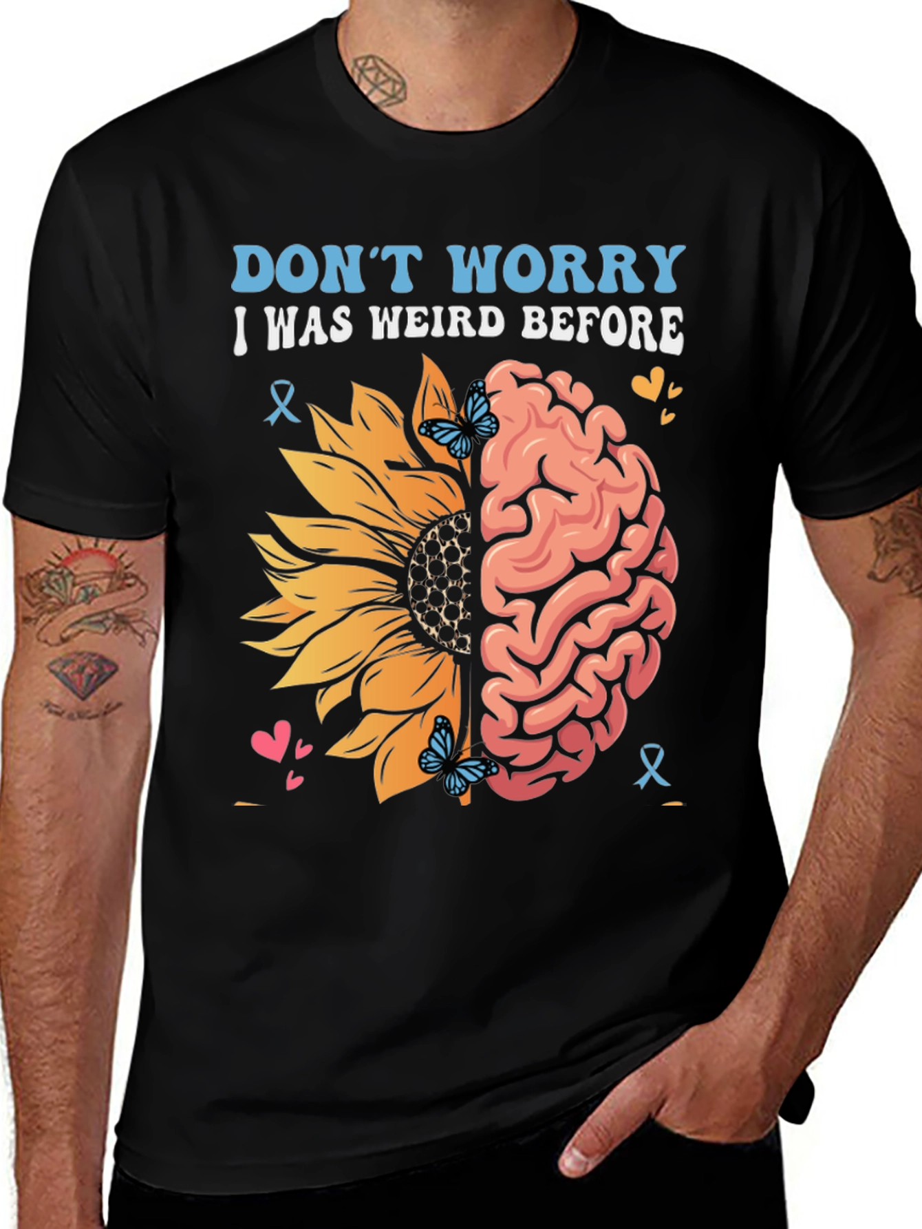 Weird Before T-Shirt Sunflower Brain Design