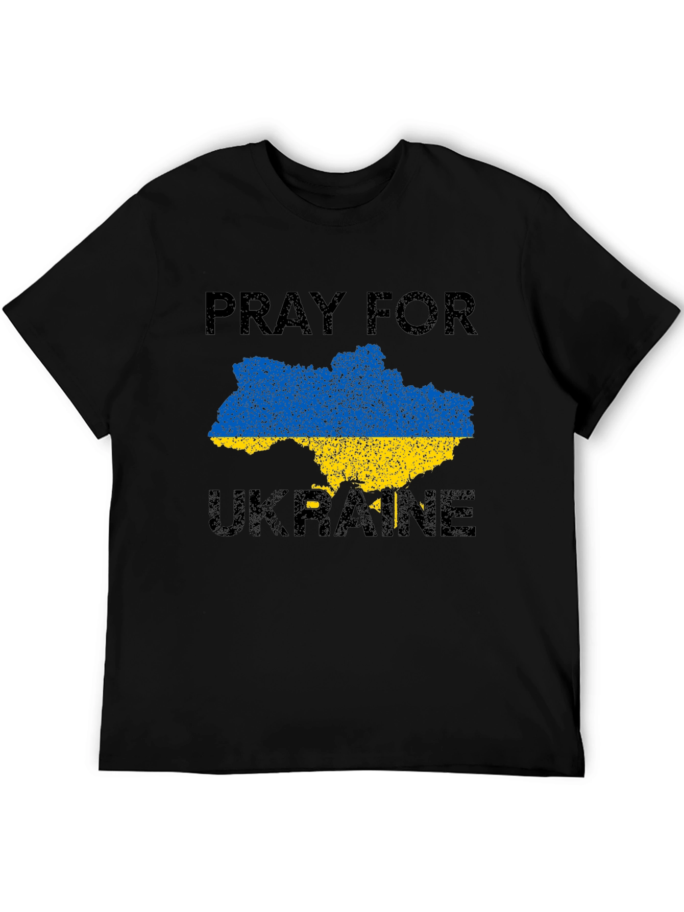 Pray for Ukraine T-Shirt: Blue & Yellow Ukraine Map