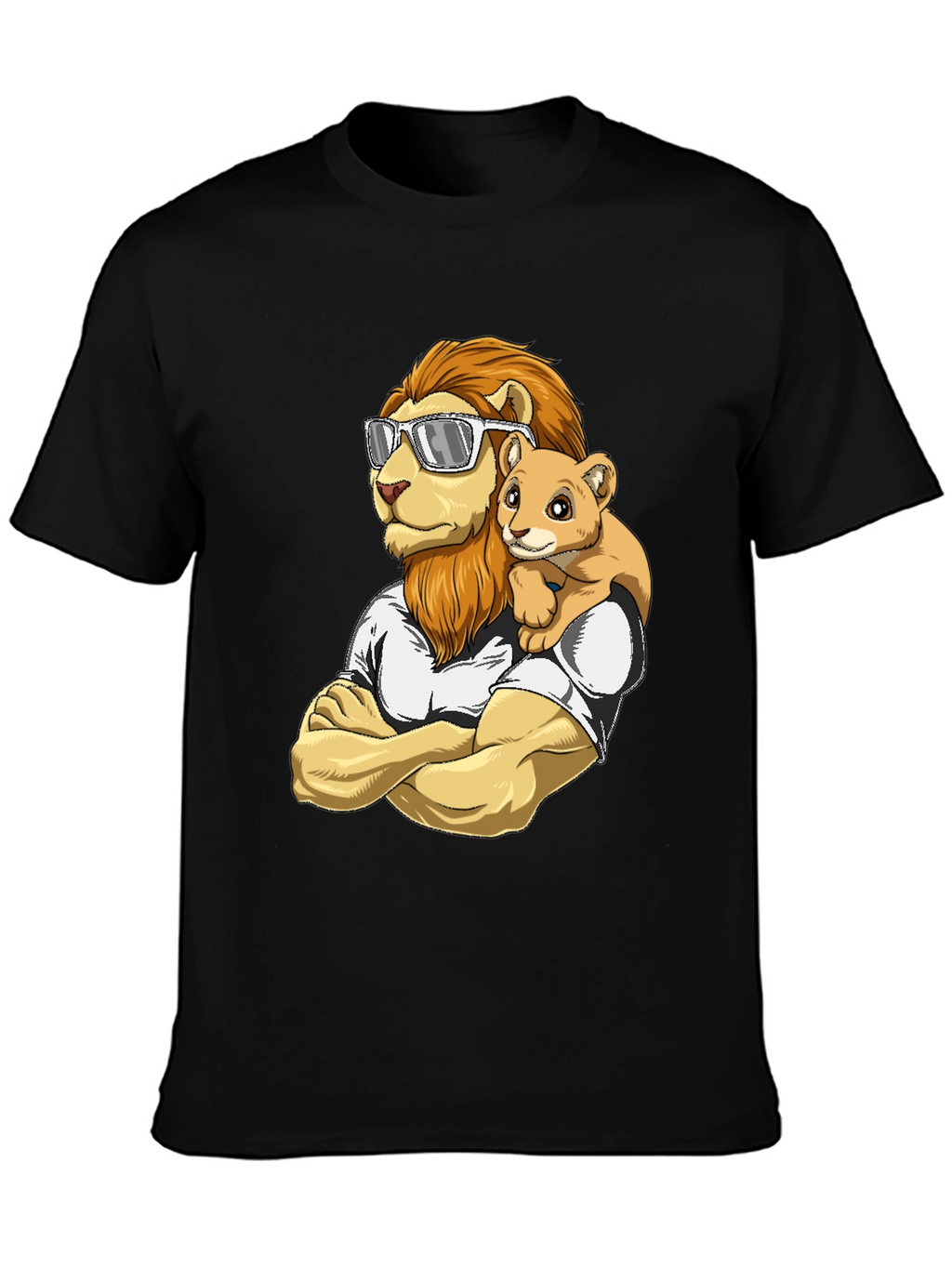 Lion Dad & Cub Graphic T-Shirt