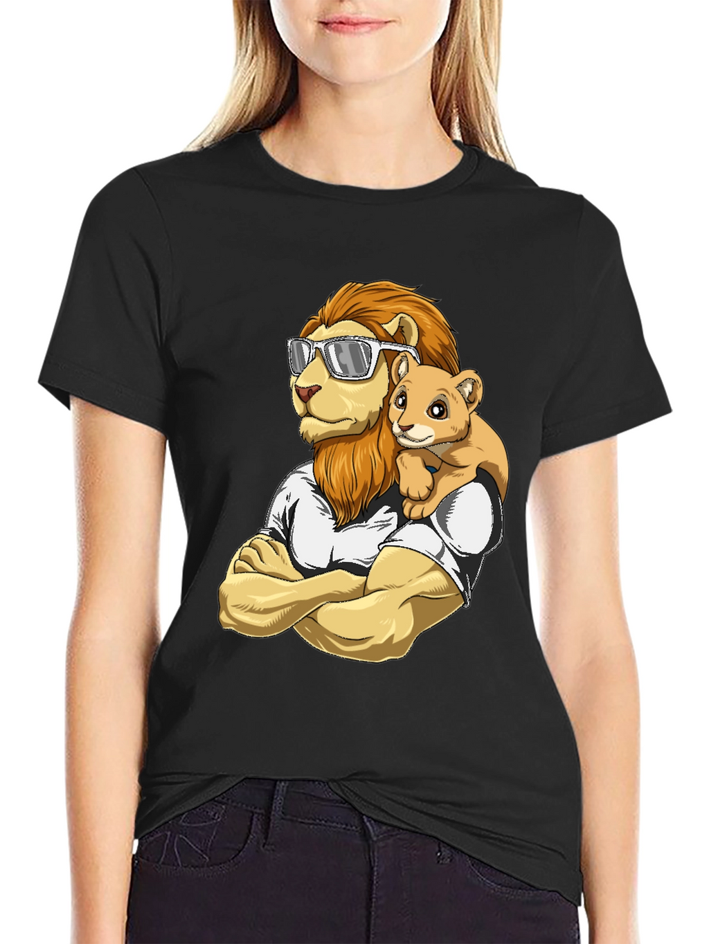 Lion Dad & Cub Graphic T-Shirt