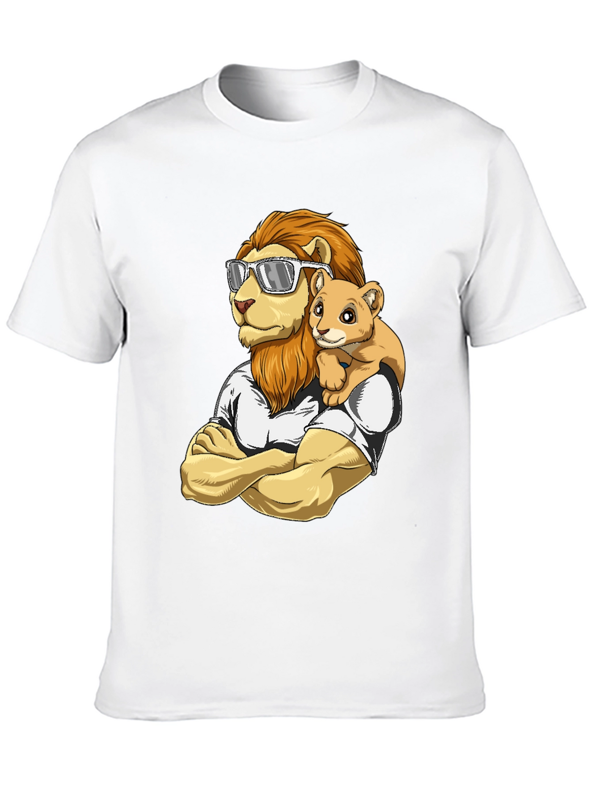 Lion Dad & Cub Graphic T-Shirt