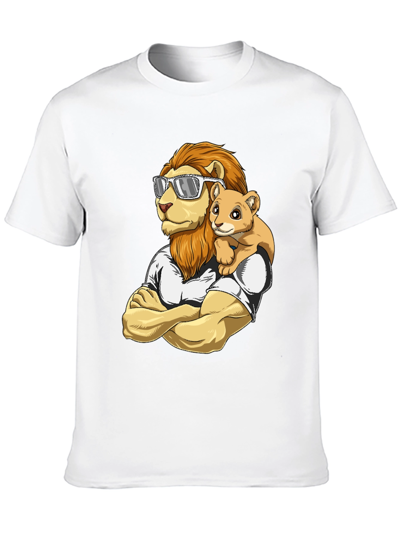 Lion Dad & Cub Graphic T-Shirt