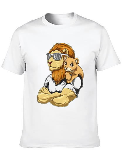 Lion Dad & Cub Graphic T-Shirt