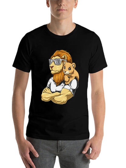 Lion Dad & Cub Graphic T-Shirt