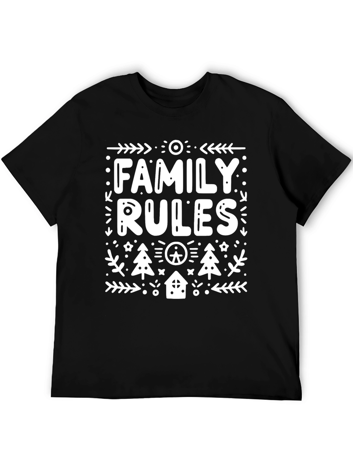 Family Rules Graphic Tee - Black