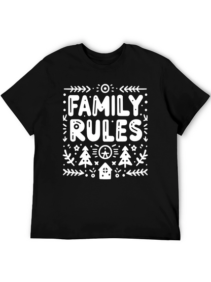 Family Rules Graphic Tee - Black