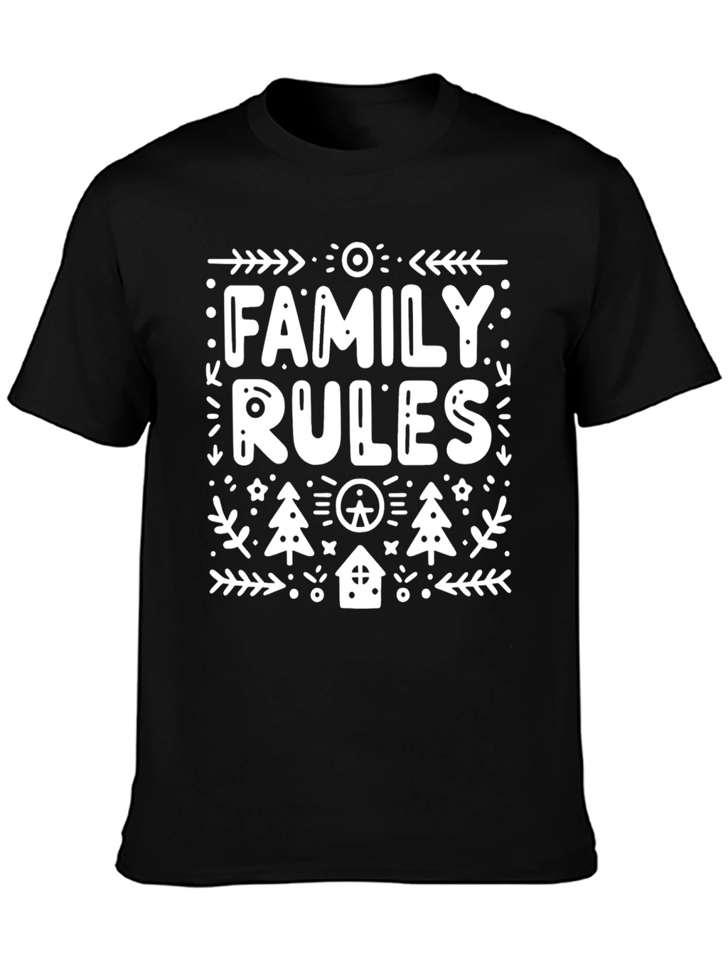 Family Rules Graphic Tee - Black