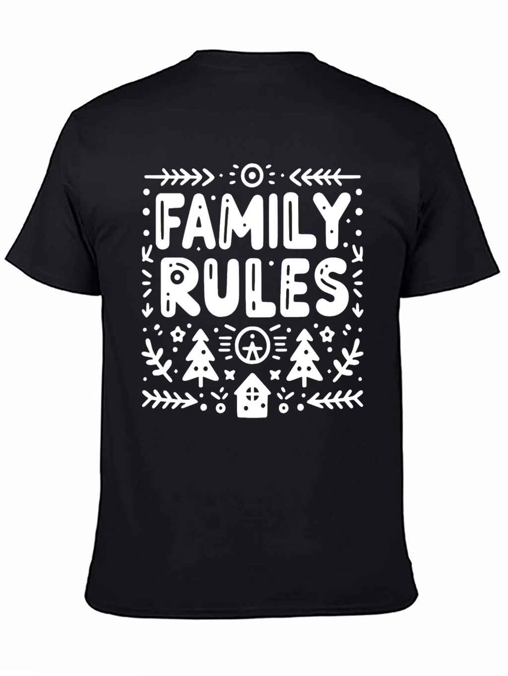 Family Rules Graphic Tee - Black