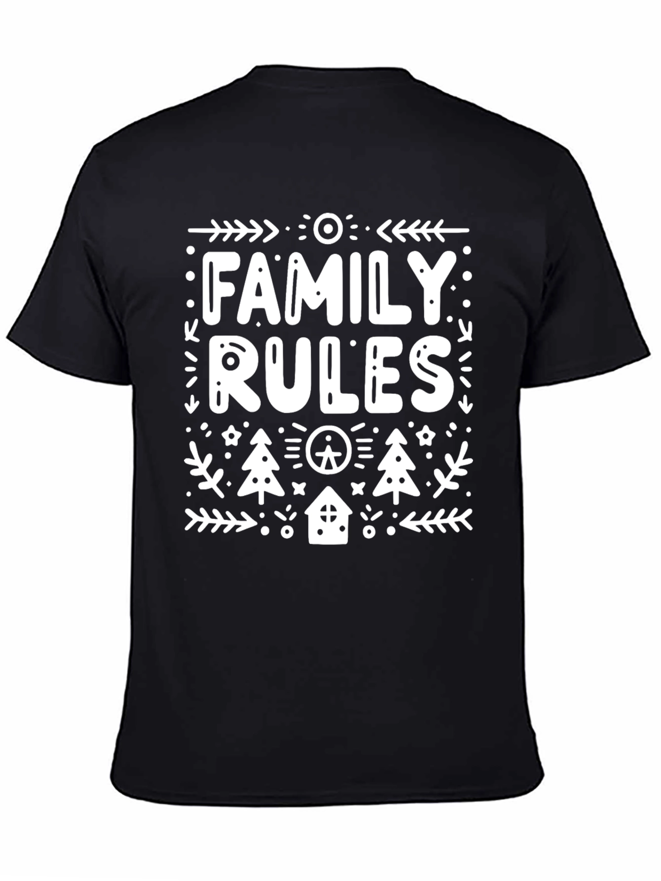 Family Rules Graphic Tee - Black