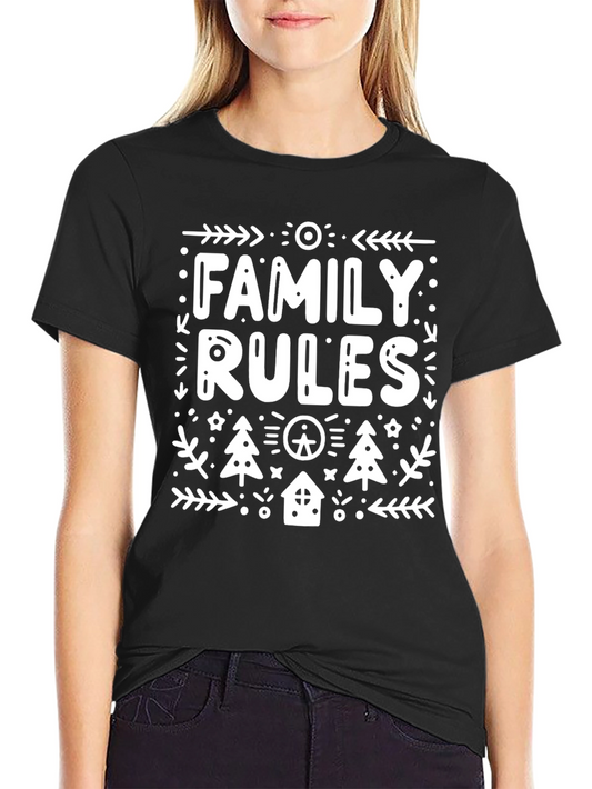 Family Rules Graphic Tee - Black