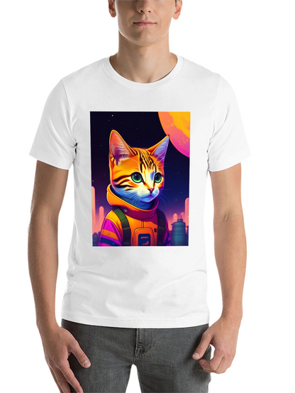 Cosmic Cat Astronaut Graphic T-Shirt