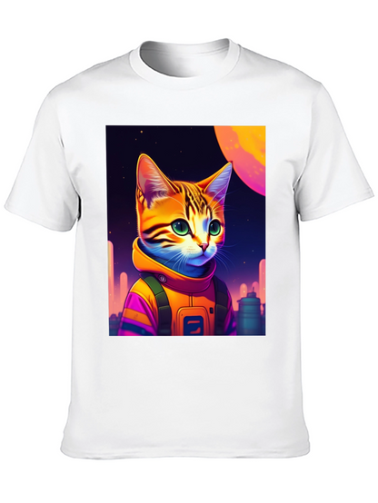 Cosmic Cat Astronaut Graphic T-Shirt
