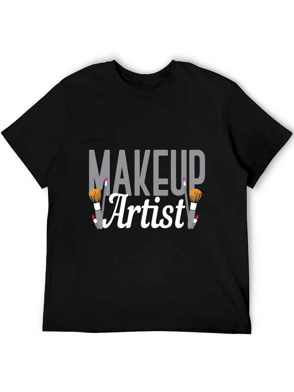 Makeup Artist Graphic Tee - Black Cotton T-Shirt
