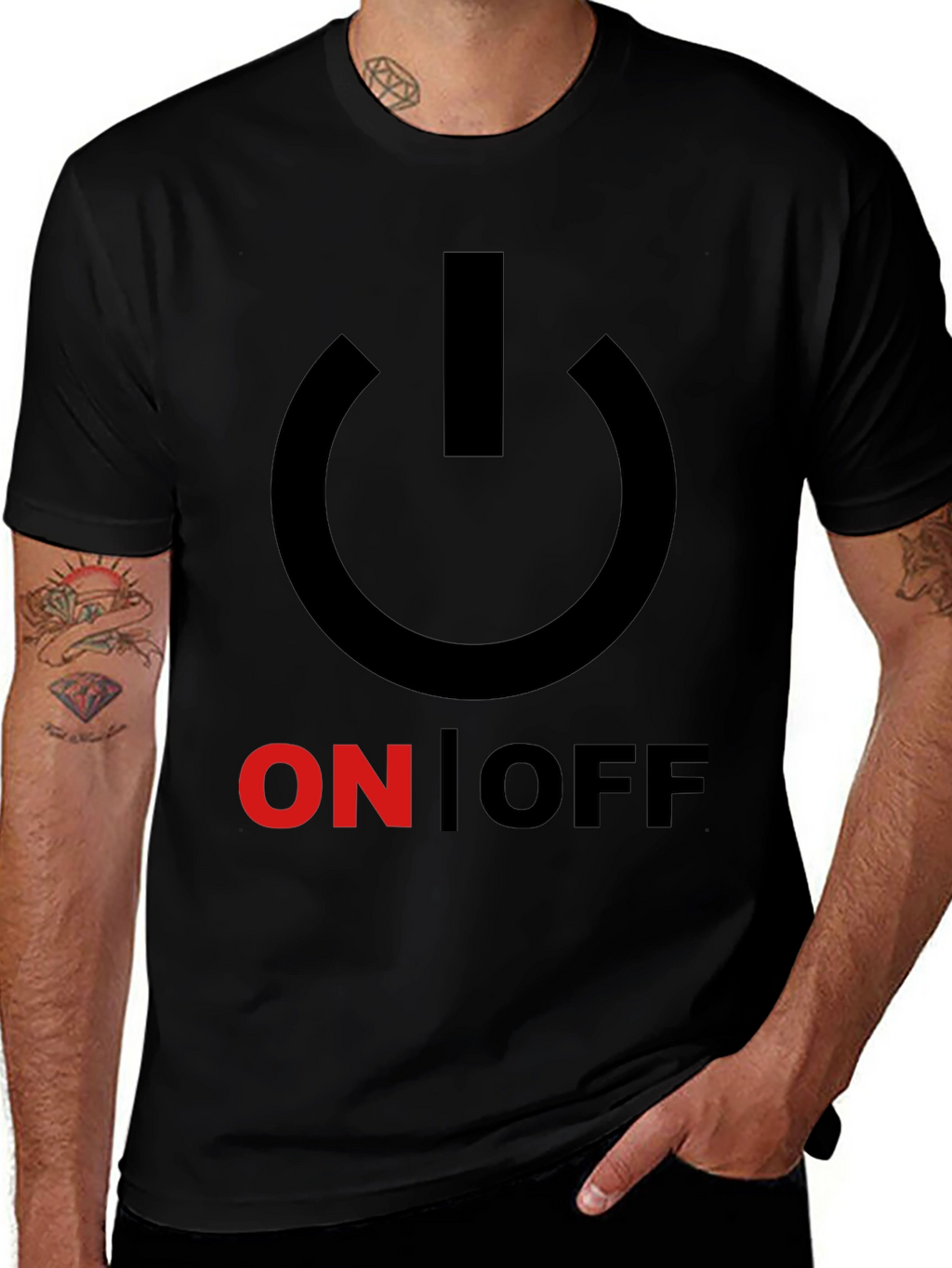 On/Off Graphic Print Crew Neck T-Shirt