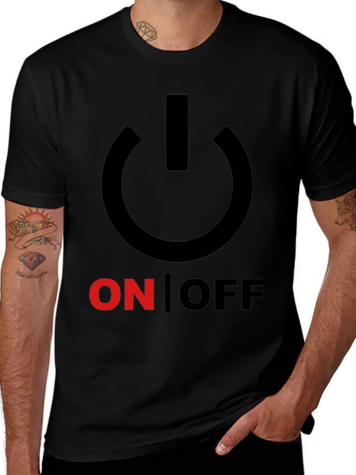 On/Off Graphic Print Crew Neck T-Shirt