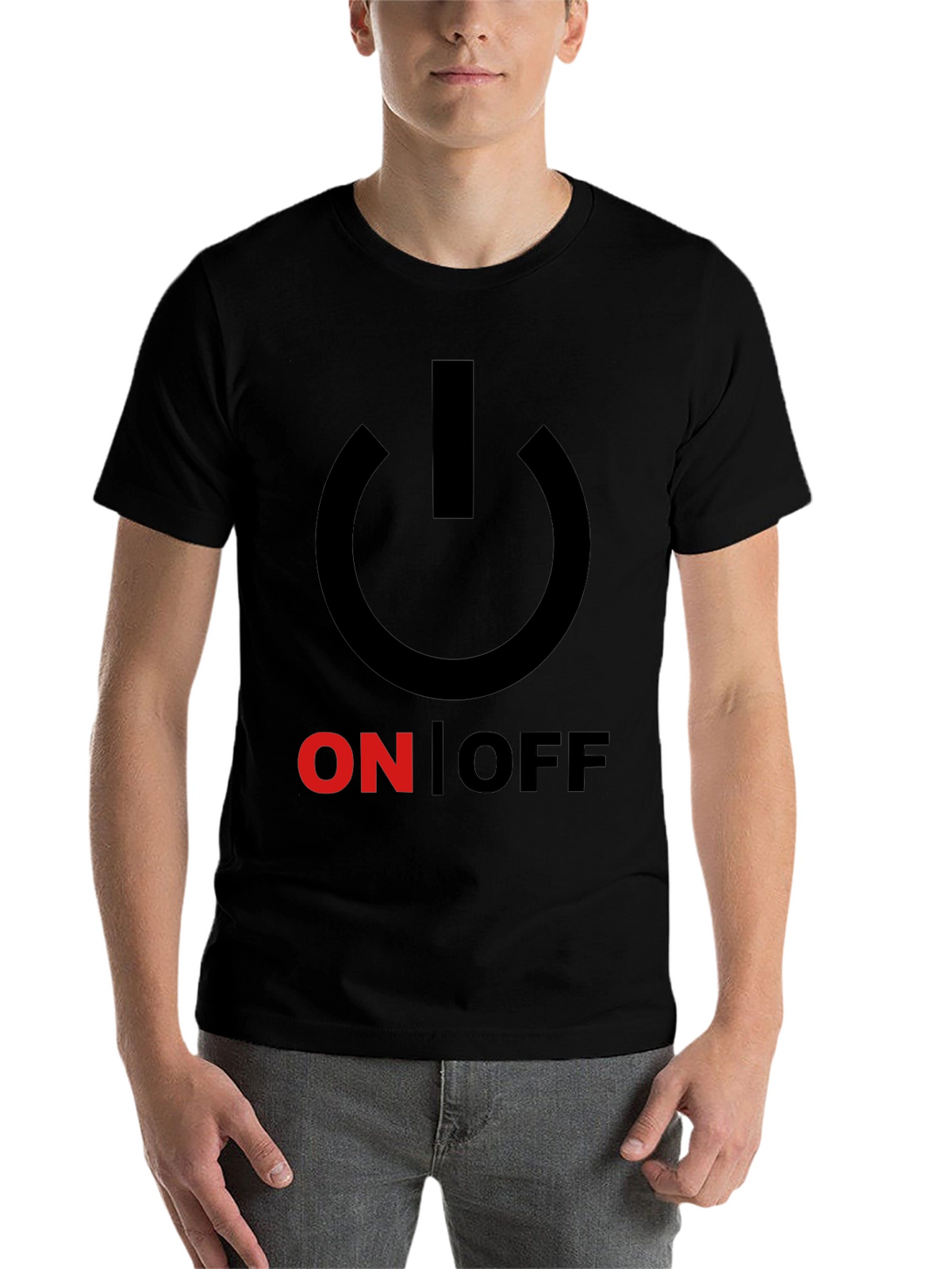 On/Off Graphic Print Crew Neck T-Shirt