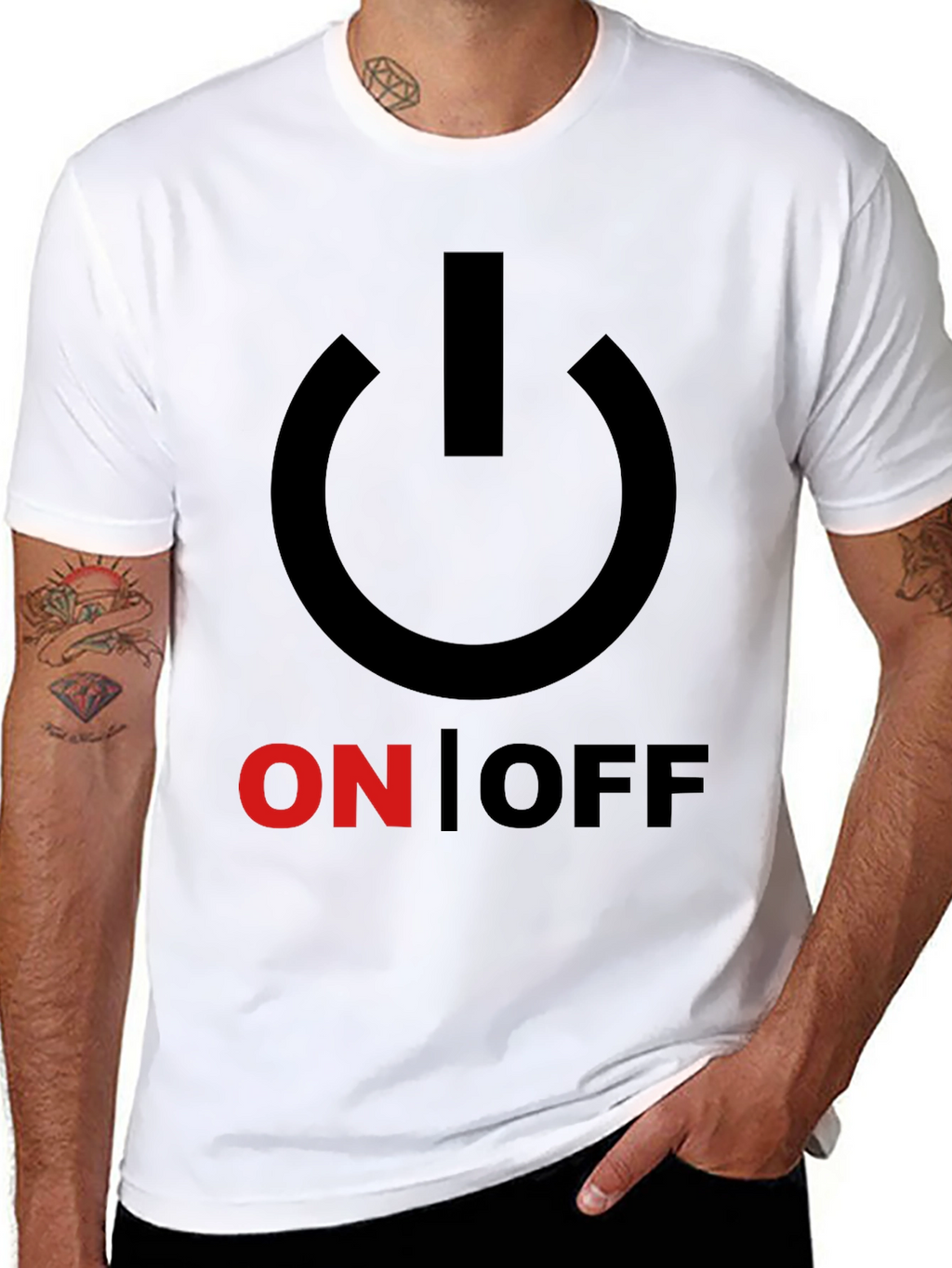 On/Off Graphic Print Crew Neck T-Shirt