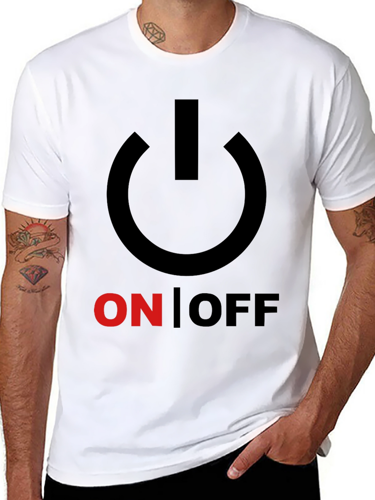 On/Off Graphic Print Crew Neck T-Shirt