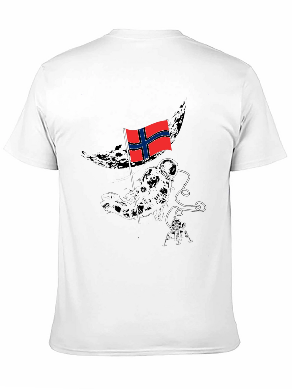 Norway Flag Astronaut Black T-Shirt